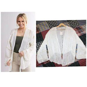 NWT Free People Willow Lace Kimono Size M/L Long Sleeves Ivory Semi Sheer AS IS